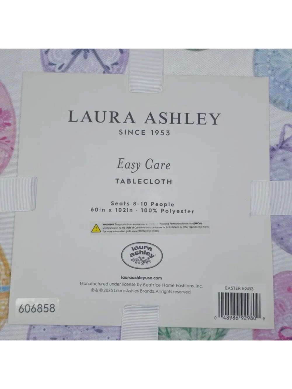 Laura Ashley Easter Eggs Easy Care Tablecloth 60